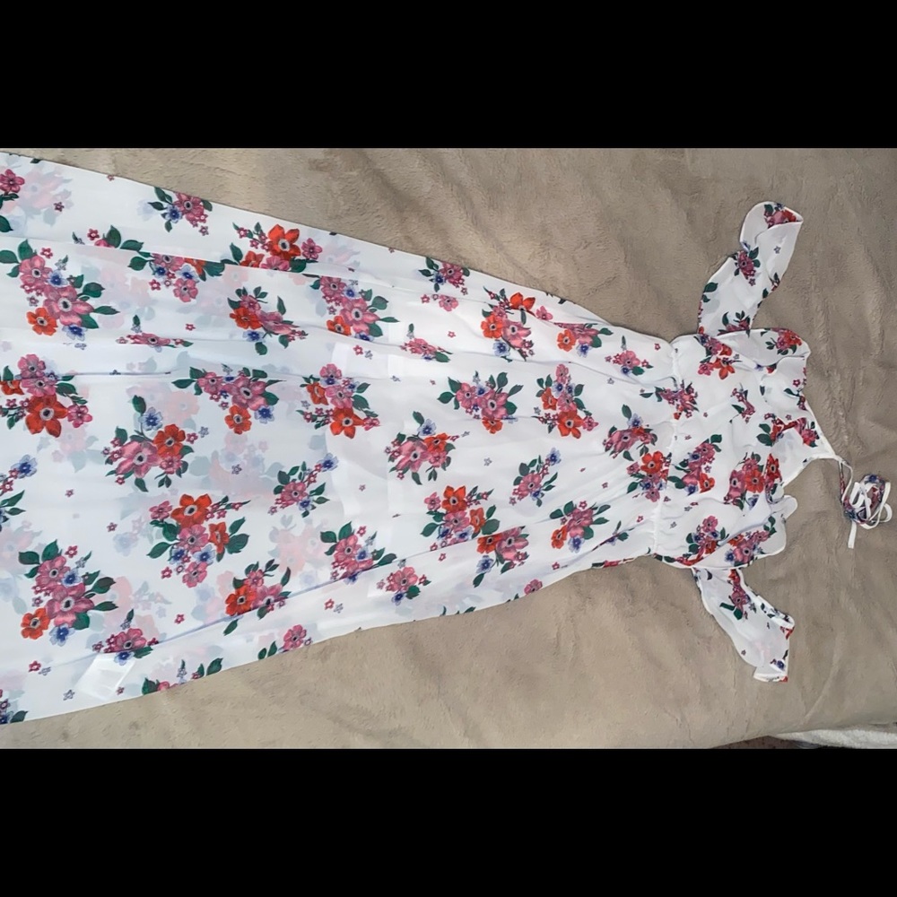 H&M NWOT Halter floral maxi dress WITH SLIP - Picture 4 of 7